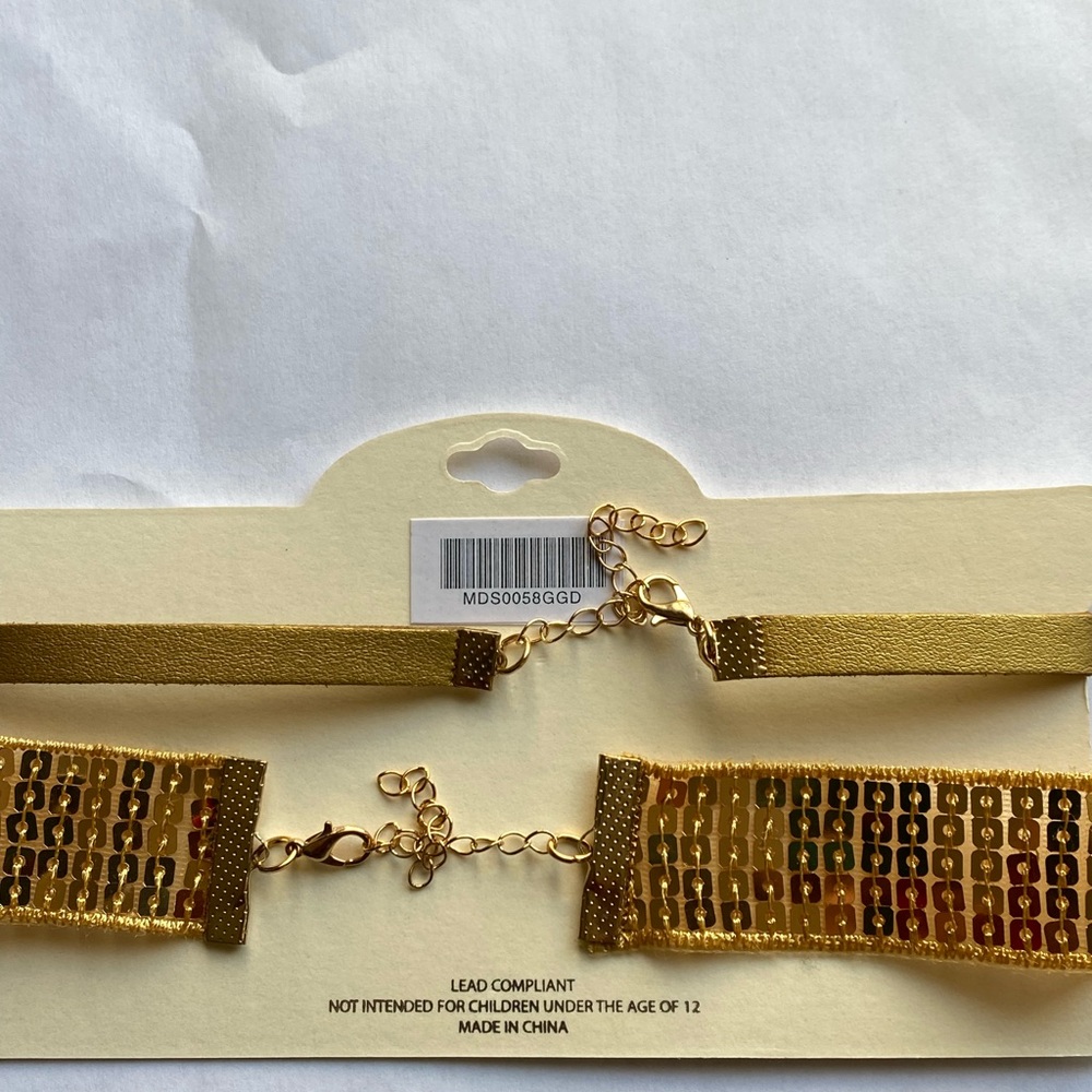 Mia collection 2-piece gold tone choker necklace set - Picture 4 of 5